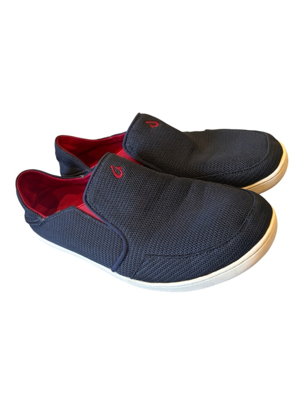 OluKai Nohea Mesh Mens Slip On Shoes Navy Deep Red 10188-DG43 Size 10